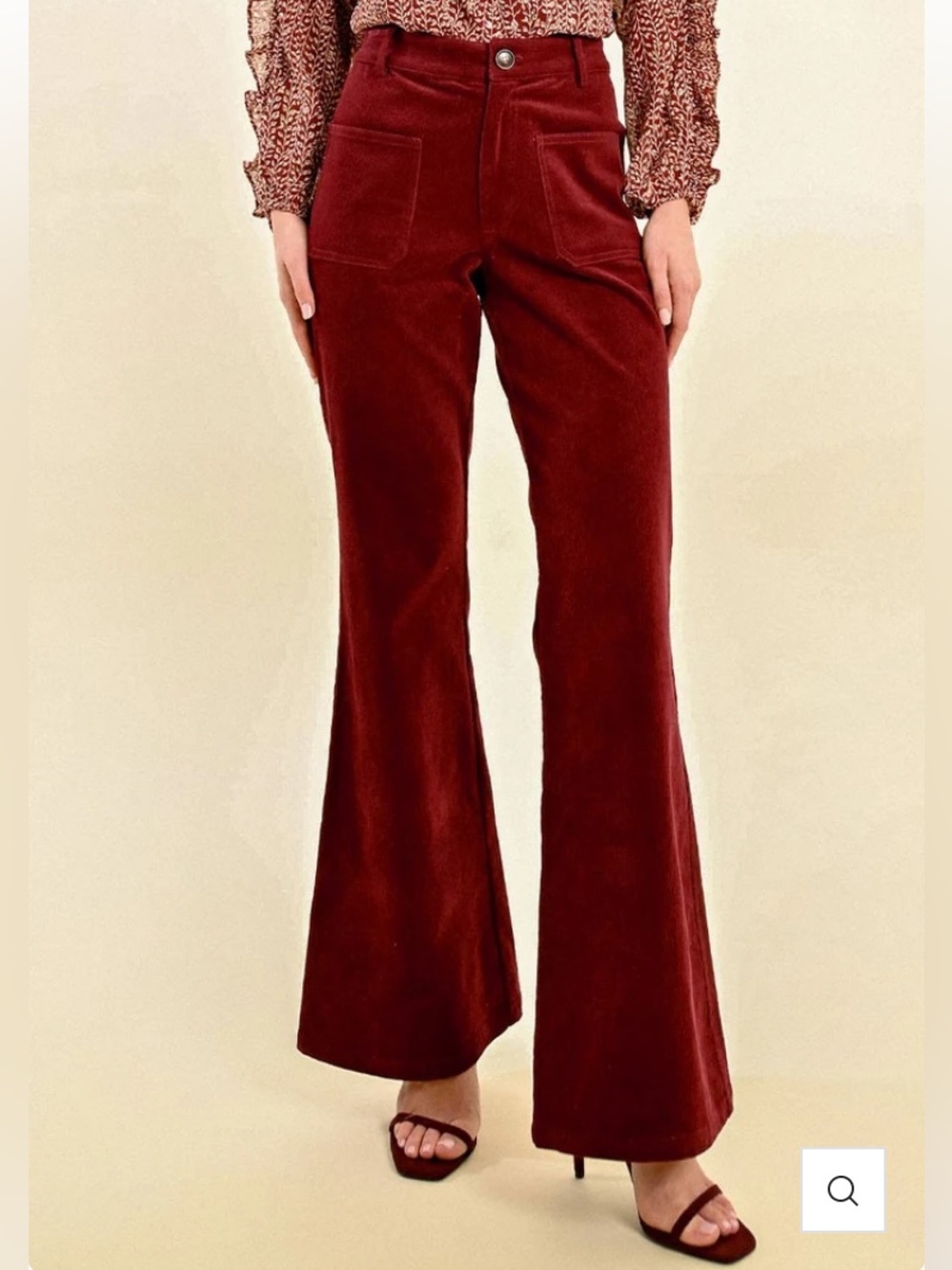 Fall Merlot High-Rise Corduroy Flared Jeans - NWT, sizes 6